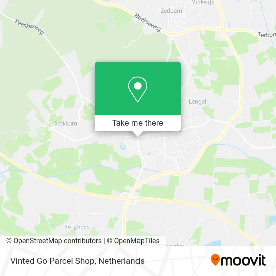 Vinted Go Parcel Shop map