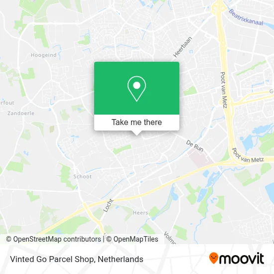 Vinted Go Parcel Shop map