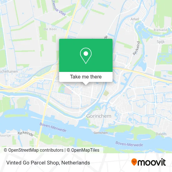 Vinted Go Parcel Shop map