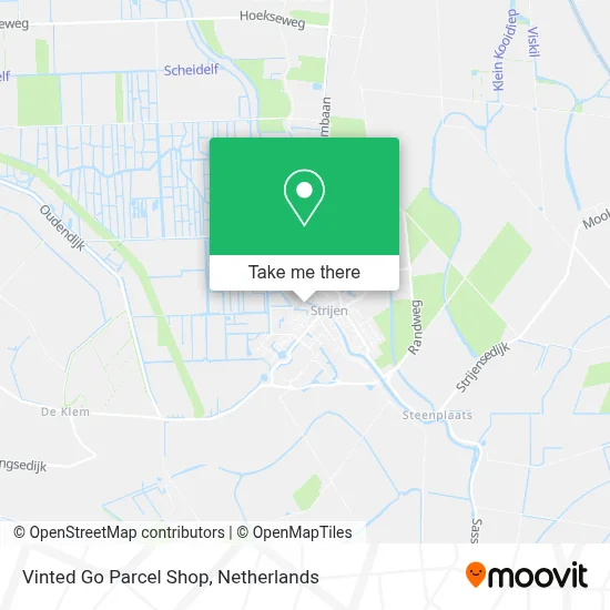 Vinted Go Parcel Shop map