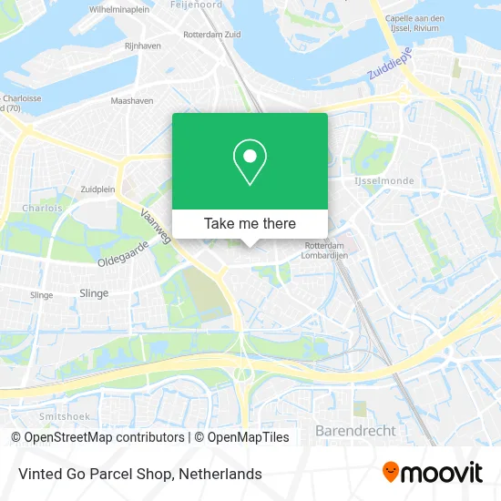 Vinted Go Parcel Shop map