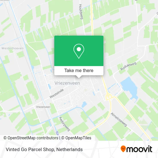 Vinted Go Parcel Shop map