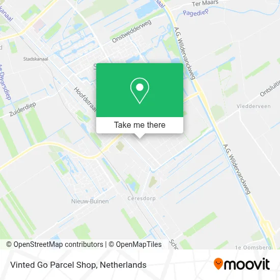 Vinted Go Parcel Shop map