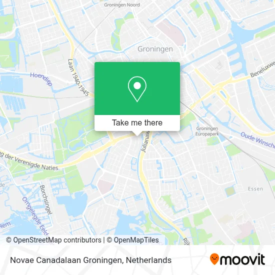 Novae Canadalaan Groningen map