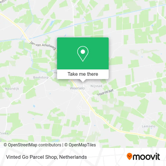 Vinted Go Parcel Shop map