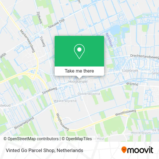 Vinted Go Parcel Shop map