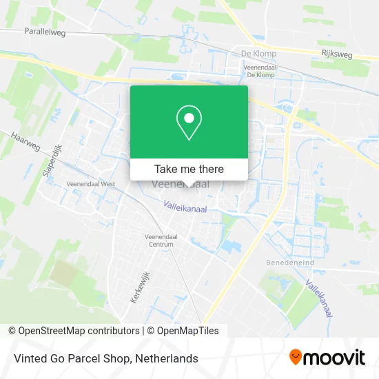 Vinted Go Parcel Shop map