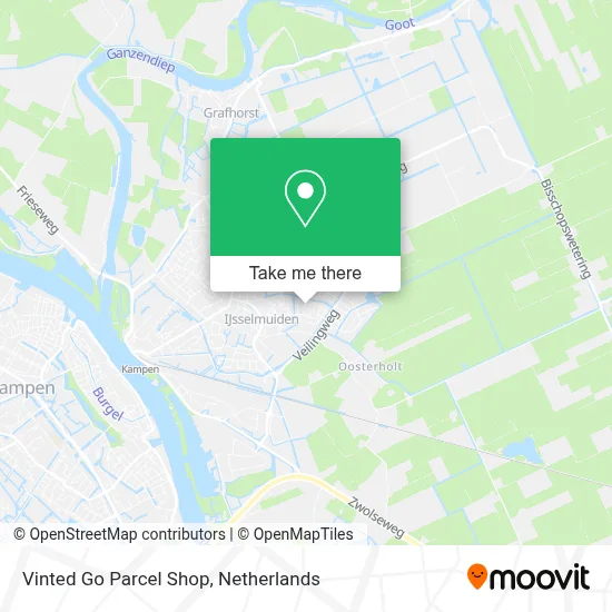 Vinted Go Parcel Shop map