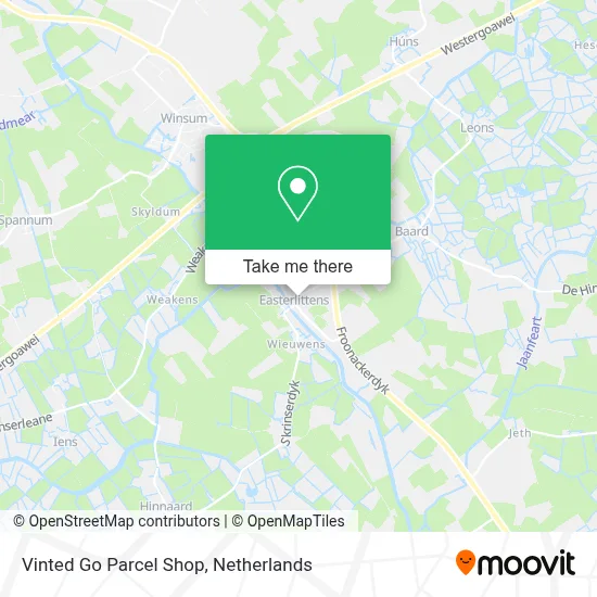 Vinted Go Parcel Shop map