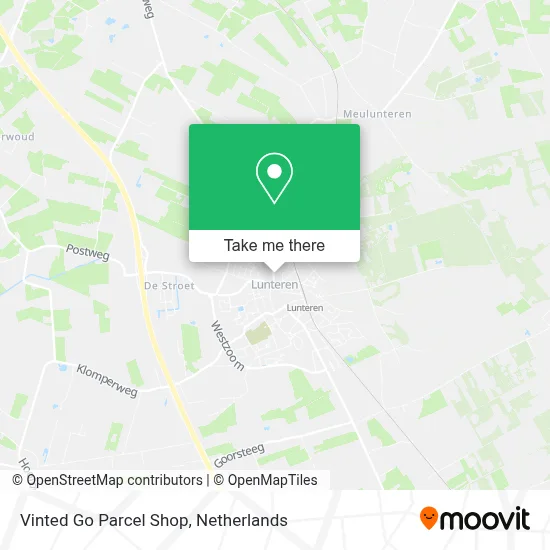 Vinted Go Parcel Shop map