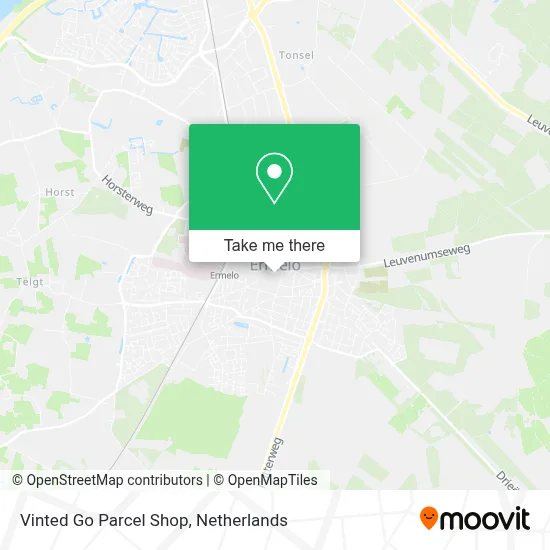 Vinted Go Parcel Shop map
