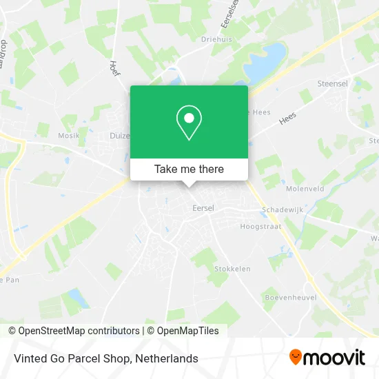 Vinted Go Parcel Shop map