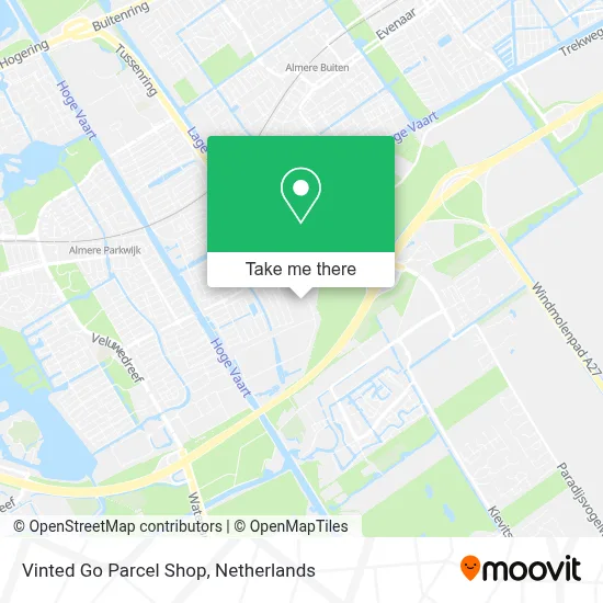 Vinted Go Parcel Shop map
