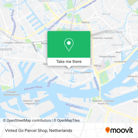 Vinted Go Parcel Shop map