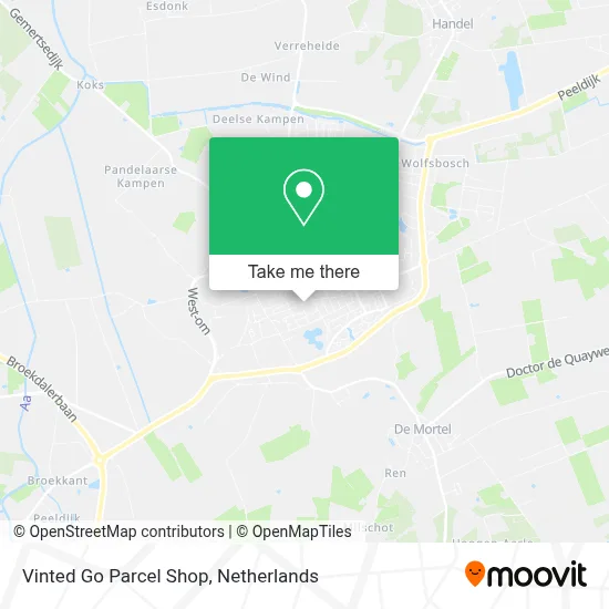 Vinted Go Parcel Shop map