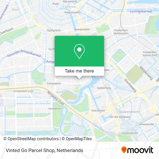 Vinted Go Parcel Shop map