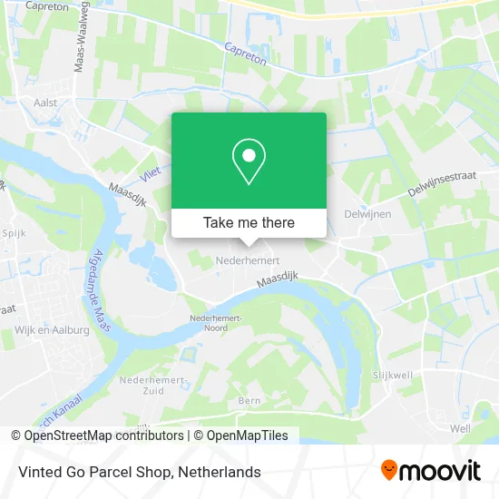 Vinted Go Parcel Shop map