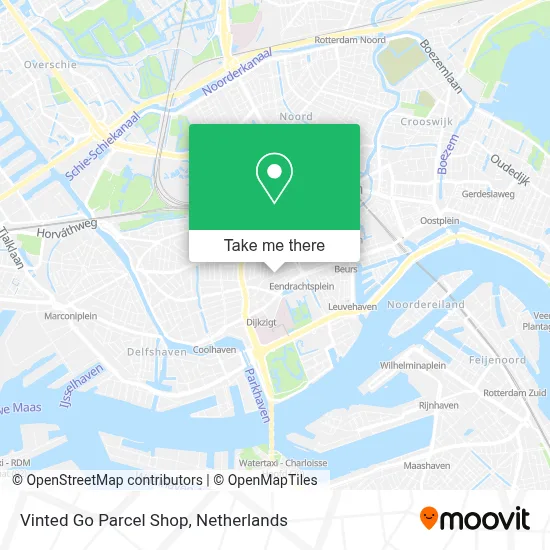Vinted Go Parcel Shop map
