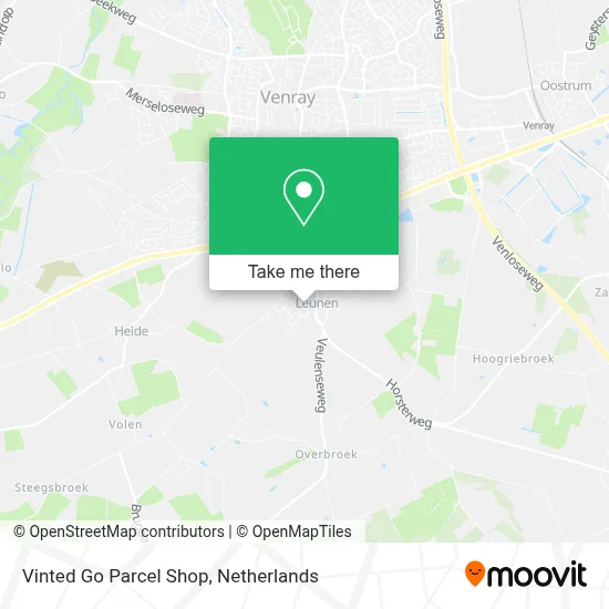 Vinted Go Parcel Shop map