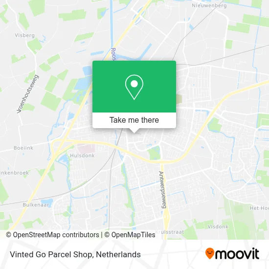 Vinted Go Parcel Shop map