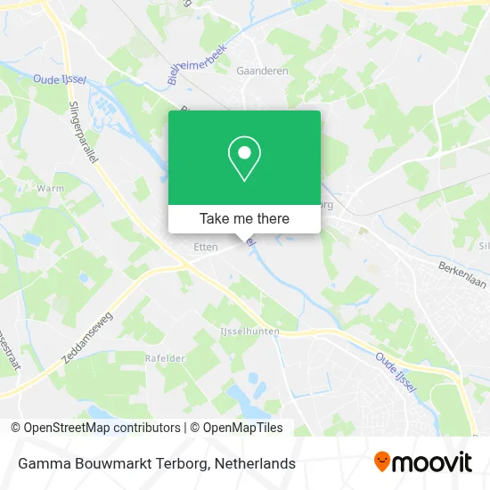 Gamma Bouwmarkt Terborg map