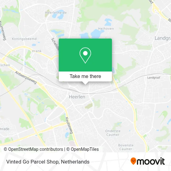 Vinted Go Parcel Shop map