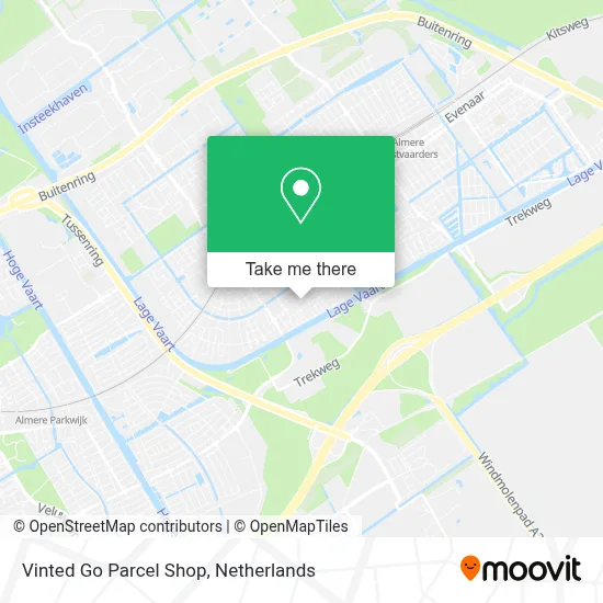Vinted Go Parcel Shop map
