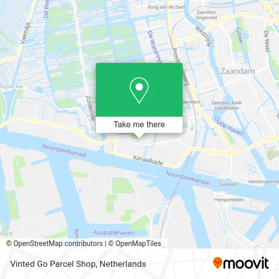 Vinted Go Parcel Shop map