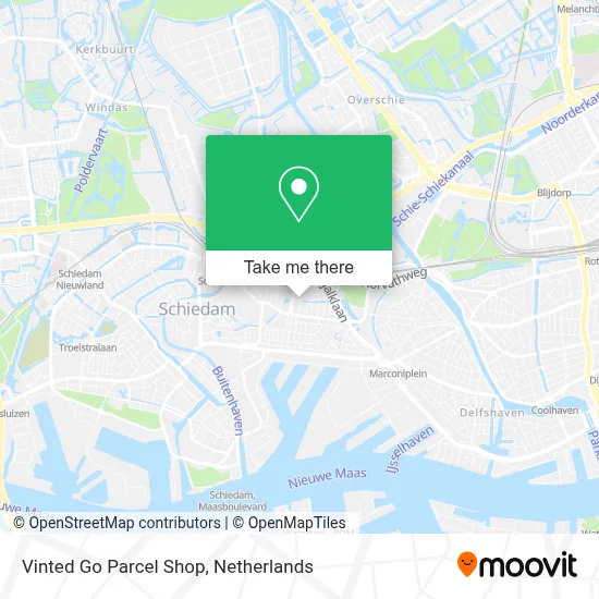 Vinted Go Parcel Shop map