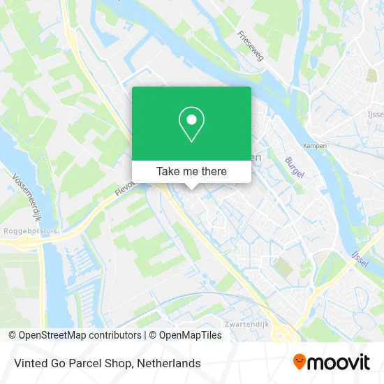 Vinted Go Parcel Shop map