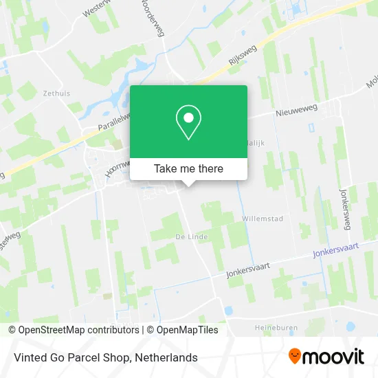 Vinted Go Parcel Shop map