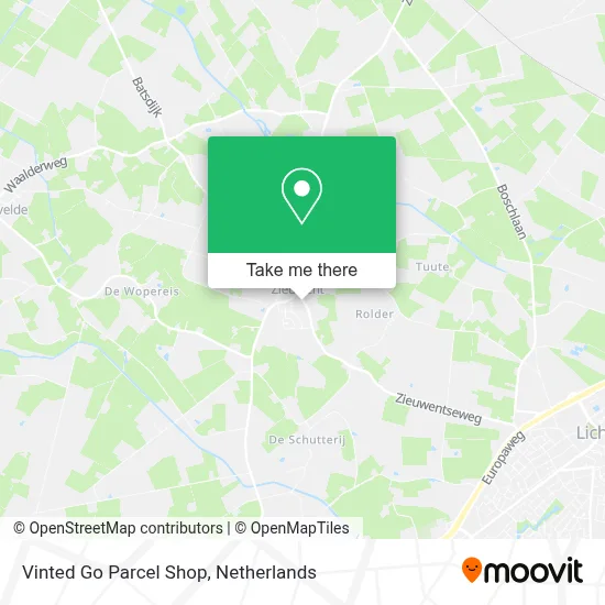 Vinted Go Parcel Shop map