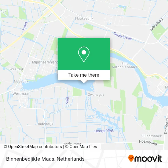 Binnenbedijkte Maas map
