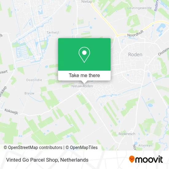 Vinted Go Parcel Shop map
