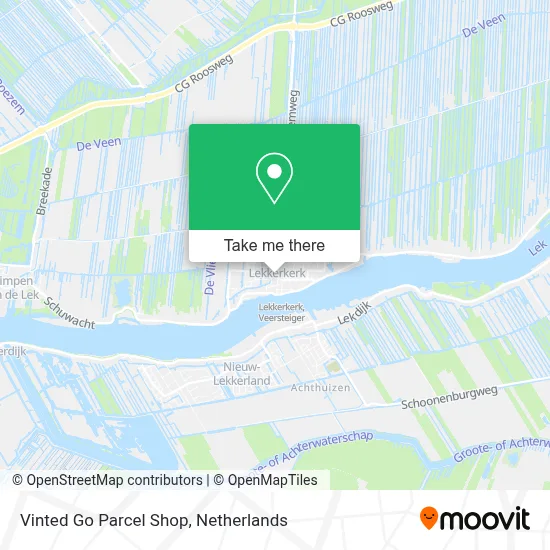 Vinted Go Parcel Shop map