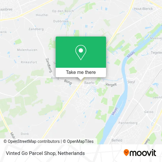 Vinted Go Parcel Shop map