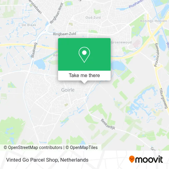 Vinted Go Parcel Shop map