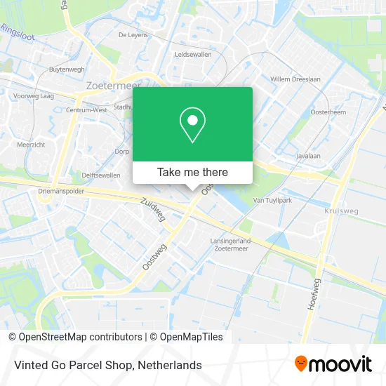 Vinted Go Parcel Shop map