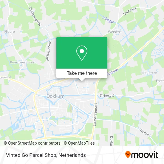 Vinted Go Parcel Shop map