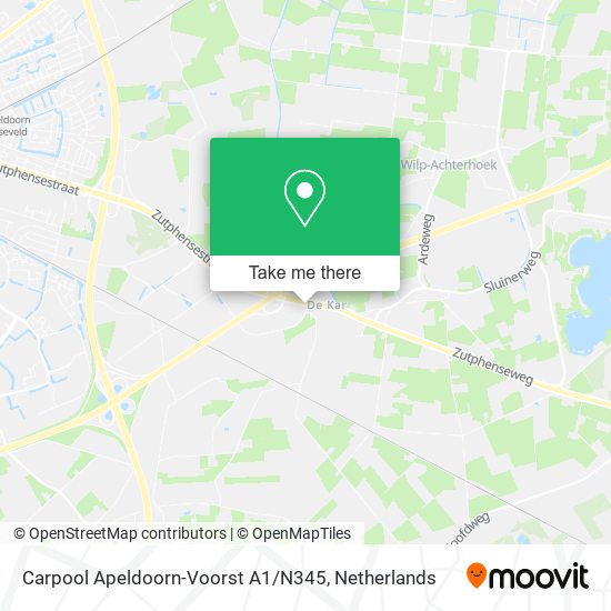 Carpool Apeldoorn-Voorst A1 / N345 Karte