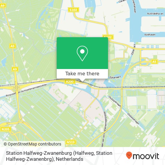 Station Halfweg-Zwanenburg (Halfweg, Station Halfweg-Zwanenbrg) map