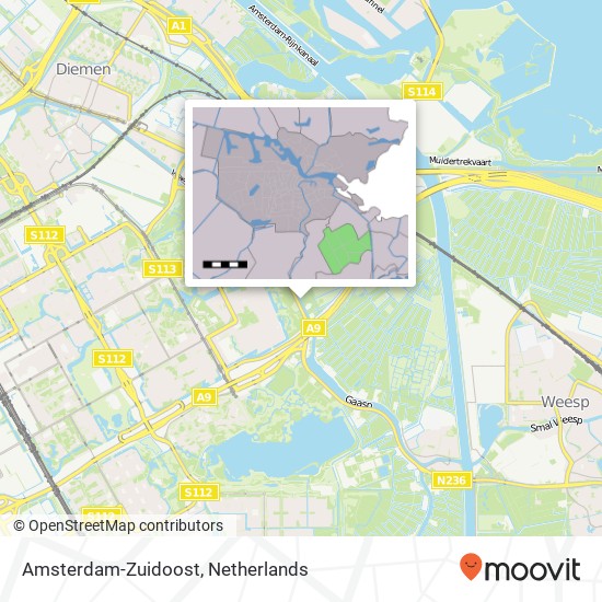 Amsterdam-Zuidoost map