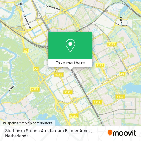 Starbucks Station Amsterdam Bijlmer Arena map