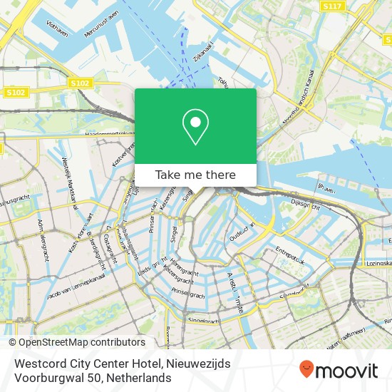 Westcord City Center Hotel, Nieuwezijds Voorburgwal 50 map