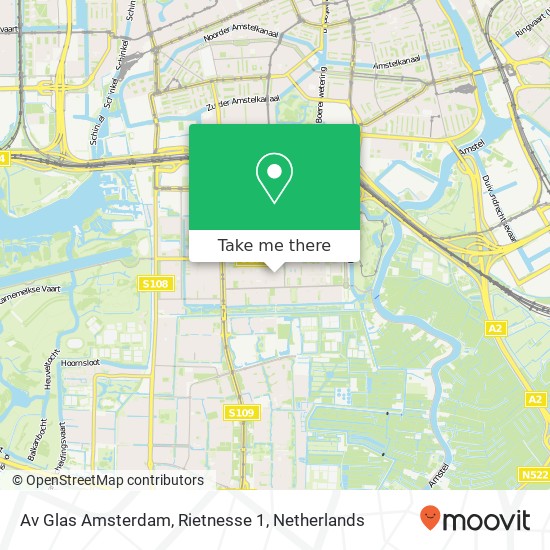 Av Glas Amsterdam, Rietnesse 1 map