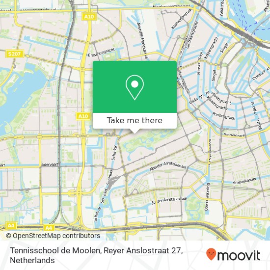 Tennisschool de Moolen, Reyer Anslostraat 27 map