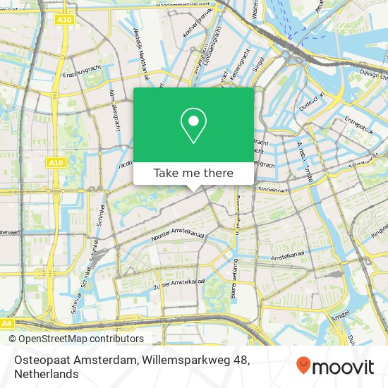 Osteopaat Amsterdam, Willemsparkweg 48 map