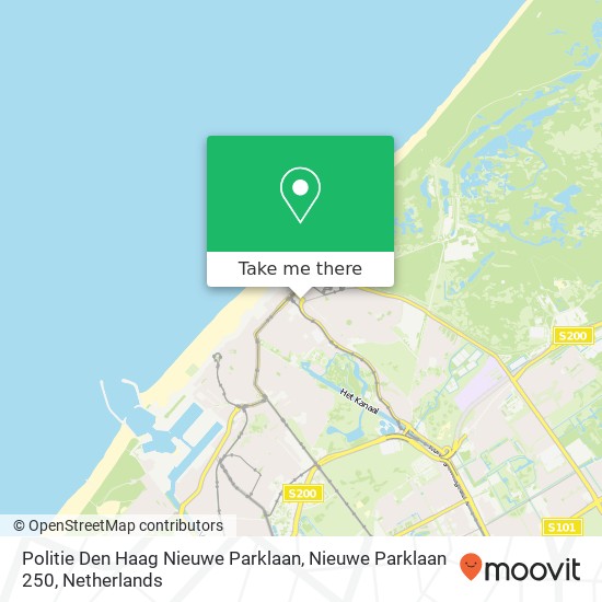 Politie Den Haag Nieuwe Parklaan, Nieuwe Parklaan 250 map