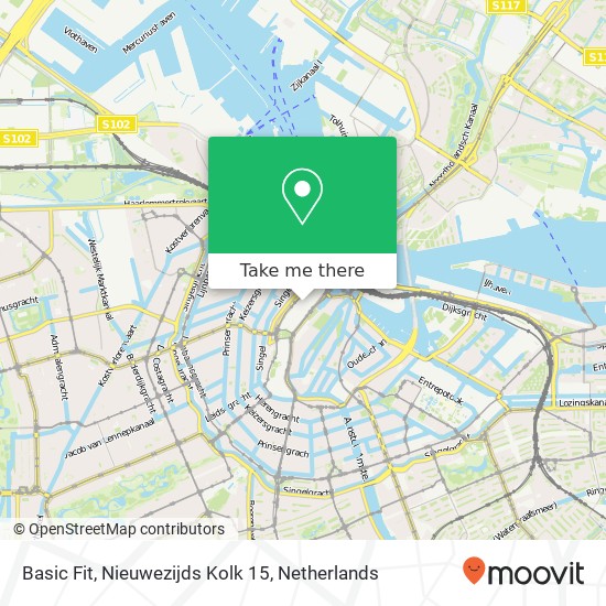 Basic Fit, Nieuwezijds Kolk 15 map