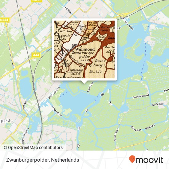 Zwanburgerpolder map
